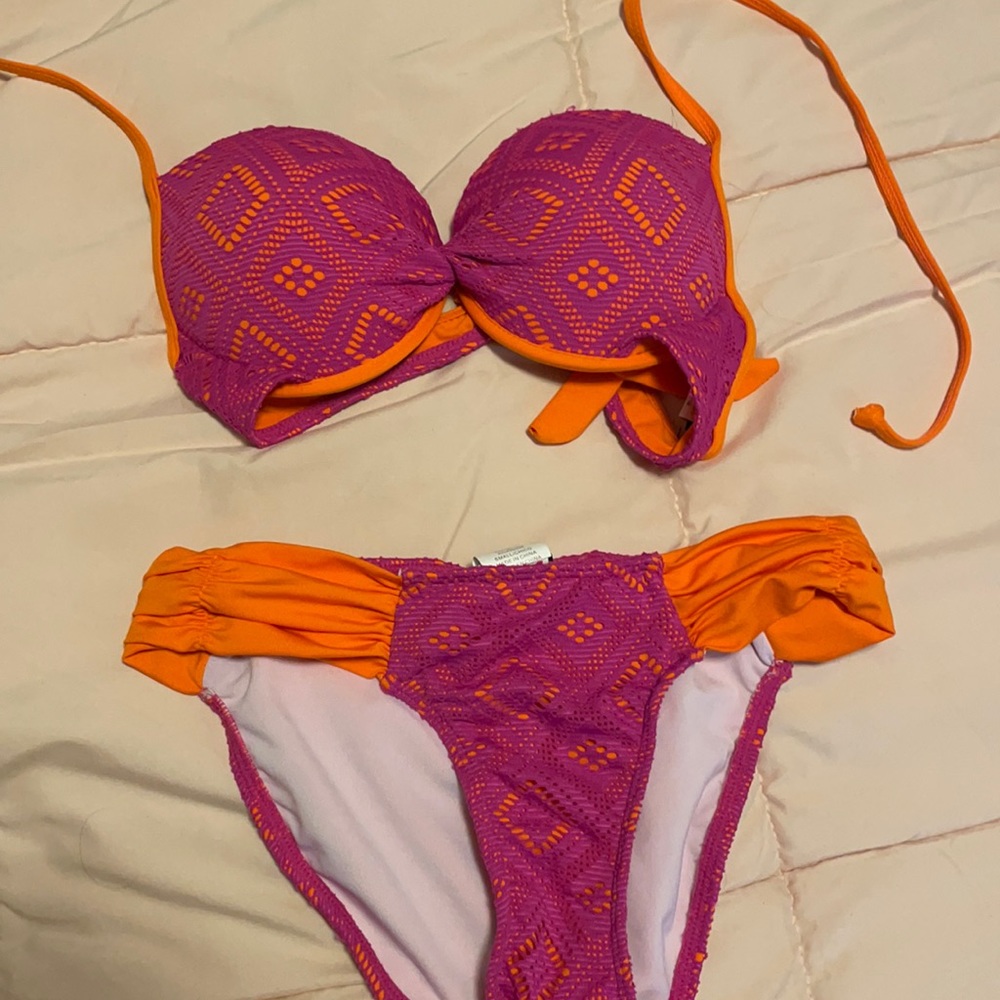 Orange and pink bikini